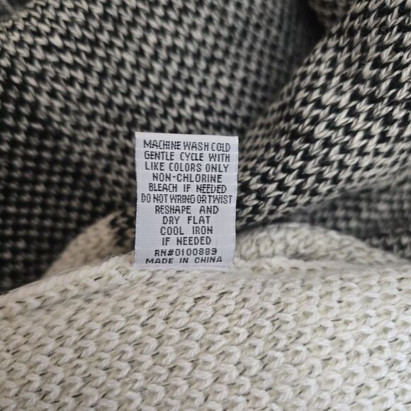 Keren Hart Cardigan Medium Colorblock Beige Black Neutral Sweater Long Open - Picture 8 of 9